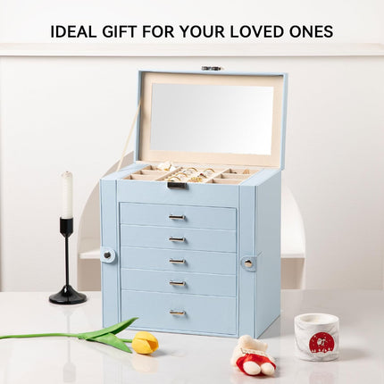 6-Layer Jewelry Box for Women,Large Jewelry Organizer with Drawer