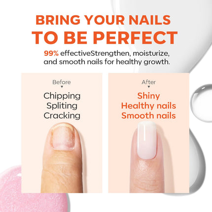 Nail Strengthener, Milky White Nail Polish Nail Repair for Damaged Nails Hardener Quick Dry Nail Growth Natural Nail Concealer Foundation Strengthening Nails & Toenails Women Manicurist
