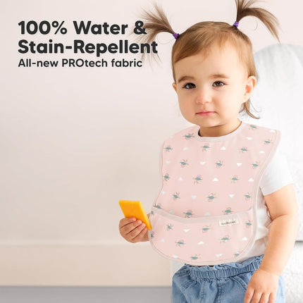 3-Pack Waterproof Baby Bibs for Eating, Lightweight (Marine Muse) | Toddler Feeding Bibs with Large Food Catcher, Mess Proof, Food-Grade, Baby Eating Essentials, Easy to Put on & Clean