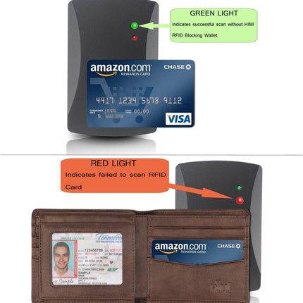 Wallet for Men-Genuine Leather RFID Blocking Bifold Stylish Wallet with 2 ID Window