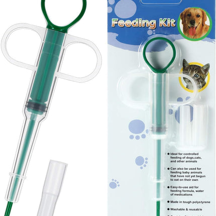 2 Pieces Pet Pill Plunger Popper for Small Cats Dogs Pill Gun Dispenser Shooter Pet Piller Soft Tip Tablet Syringe Pusher Animal Medicine Feeder for Feeding Accessories (Green)