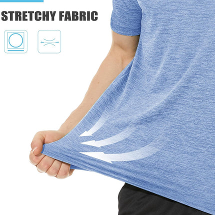Mens Workout Shirts Short Sleeve Athletic Dry Fit Tshirts Shirts Running Gym Crewneck T-Shirts