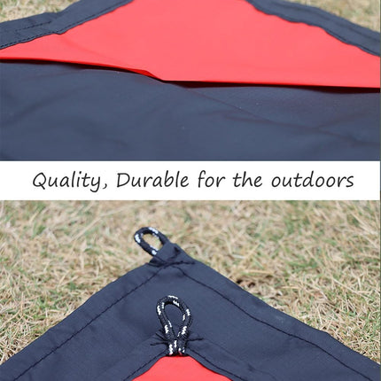 Pocket Picnic Blanket, Beach Mat Waterproof Sandproof, Compact Lightweight Small Tarp for Camping, Hiking, Backpacking, Festival, Travel, Foldable in Bags (Black/Red, 55"X60")