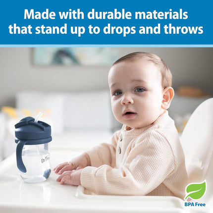 Milestones Baby'S First Straw Cup, Training Cup with Weighted Straw, 9 Oz/270 Ml, Bpa-Free, 6M+, Dark Blue, 1-Pack