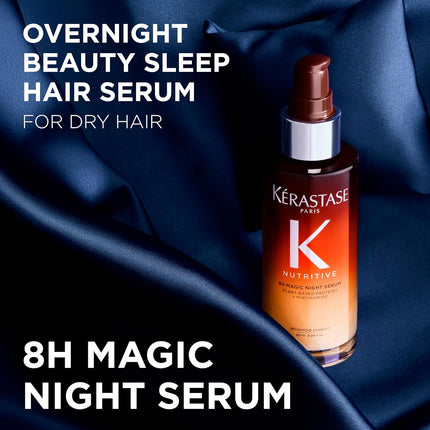 Kerastase Nutritive 8H Magic Night Serum - Overnight Treatment for Dry Hair, Enhances Shine, Nourishes and Reduces Frizz, with Plant-Based Proteins, for All Hair Types