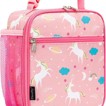 Kids Lunch Box Insulated Soft Bag Mini Cooler Back to School Thermal Meal Tote Kit for Girls, Boys, Unicorn