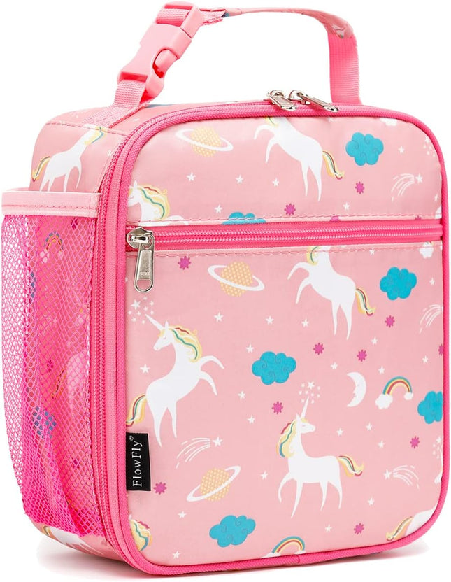 Kids Lunch Box Insulated Soft Bag Mini Cooler Back to School Thermal Meal Tote Kit for Girls, Boys, Unicorn