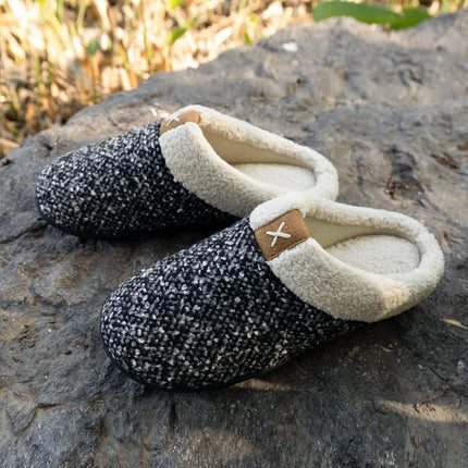 Mens Warm Fuzzy Slip on Slippers, Sherpa Lined House Shoes with Memory Foam for Indoor Outdoor, Mens Gifts for Winter