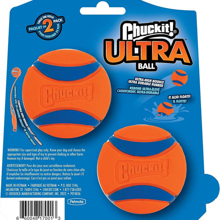 Ultra Ball Dog Toy - Medium Bouncy Fetch Balls for Dogs 20-60 Lbs - Made from Durable Rubber - Floating Water Pet Toys - Size Medium - 2.5-Inch Diameter - Pack of 4