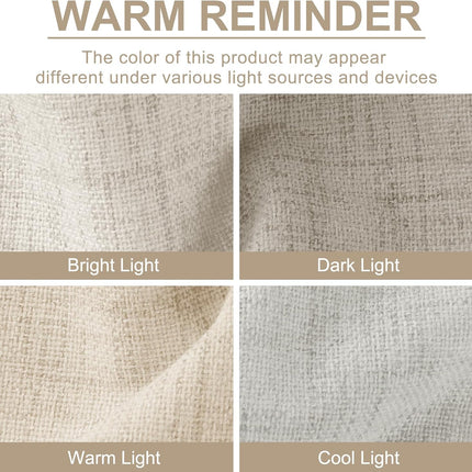 Linen Textured Total Blackout Curtains for Bedroom 84 Inches Long, Back Tab/Rod Pocket Living Room Drapes, Thermal Insulated Blackout Curtains 2 Panels Set, 50" W X 84" L, Cream