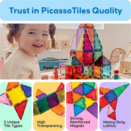 60 Piece Set 60Pcs Magnet Building Tiles Clear Magnetic 3D Blocks Construction Playboards - Creativity beyond Imagination, Inspirational, Recreational, Educational, Conventional