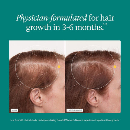Nutrafol Women'S Balance Hair Growth Supplements, Ages 45 and Up, Clinically Tested for Visibly Thicker Hair and Scalp Coverage, Dermatologist Recommended - 1 Month Supply