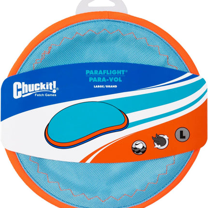 Paraflight Flying Disc Dog Toy - Water Floating Flyer - Durable Nylon Construction with Soft Rubber Edges - for Medium and Large Dogs - Size Large - 9.75" L X 9.75" W - Pack of 1