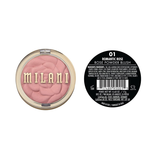 Rose Blush, Powder Blush for Cheeks, Cruelty Free Makeup - Shape, Contour & Highlight Face for a Natural Matte Finish -Romantic Rose