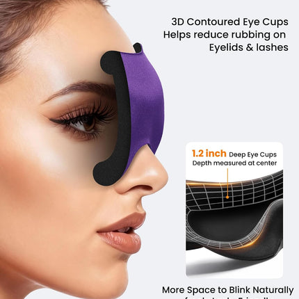 3 Pack Sleep Masks for Side Sleepers, True Blackout 3D Eye Mask for Sleeping, Zero Eye Pressure, Lash-Friendly, Adjustable Soft Eye Cover for Women Men, Travel Night Blindfold