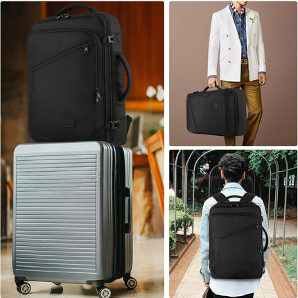 Carry on Backpack, Extra Large Travel Backpack Expandable Airplane Approved Weekender Bag for Men and Women, Water Resistant Lightweight Daypack for Flight 40L, Black