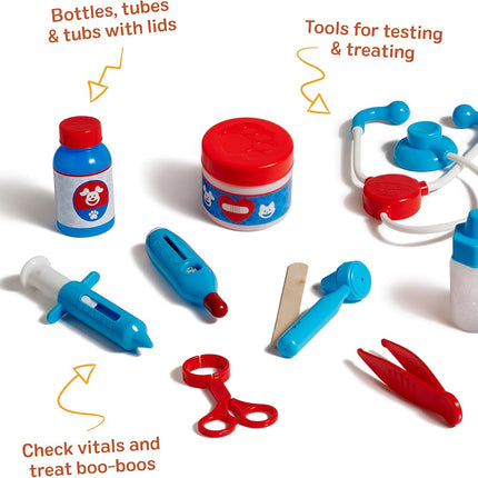 Melissa & Doug Examine and Treat Pet Vet Play Set, 24-Piece Animal Doctor Playset with Dog & Cat Plushies, Pet Doctor Kit & Accessories, Preschool Toys for Girls & Boys Ages 3+