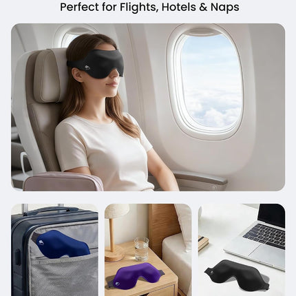 3 Pack Sleep Masks for Side Sleepers, True Blackout 3D Eye Mask for Sleeping, Zero Eye Pressure, Lash-Friendly, Adjustable Soft Eye Cover for Women Men, Travel Night Blindfold