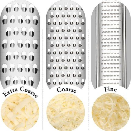 Lemon Zester Grater Three-Piece Suit - Heavy Duty Kitchen Tool for Parmesan Cheese, Ginger, Garlic, Nutmeg, Chocolate, Vegetables，Fruits，Stainless Steel Grater Dishwasher Safe Black