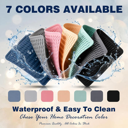 2 Pack  Silicone Dish Drying Mat for Kitchen Counter Heat Resistant under Sink Waterproof Coffee Bar Accessories Dining Rack Stone Utensil Holder Countertop Decor Must Haves 2026