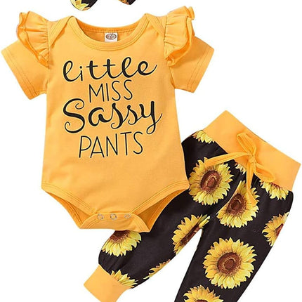 Newborn Baby Girl Clothes Infant Ruffle Romper Pants Set Summer Outfits Cute Baby Clothes for Girls