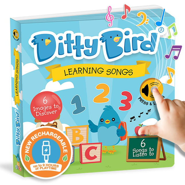 Ditty Bird | Learning Songs | Interactive Musical Book for Toddlers 1- 3 | ABC Sing-Along Boardbook for Baby