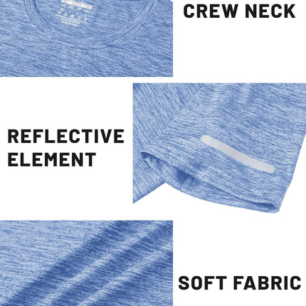 Mens Workout Shirts Short Sleeve Athletic Dry Fit Tshirts Shirts Running Gym Crewneck T-Shirts