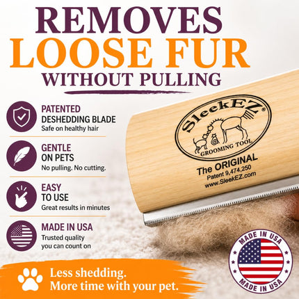 Dog Brush for Shedding | Patented Deshedding Dog Brush | Pet Hair Remover for Short, Medium & Long Coats | Made in USA | 5 Inch