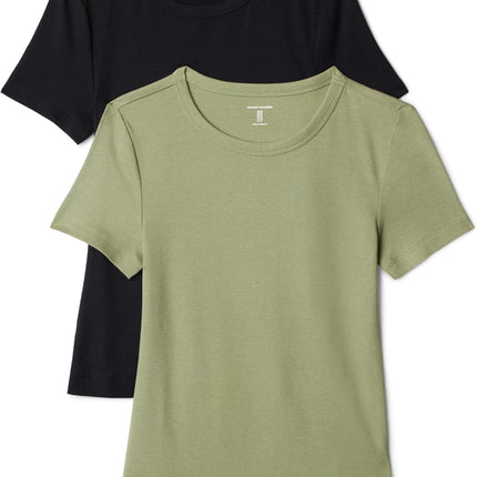 Women'S Slim-Fit Short-Sleeve Crewneck T-Shirt, Pack of 2
