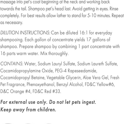 Fresh Pet Shampoo, 1-Gallon,Black