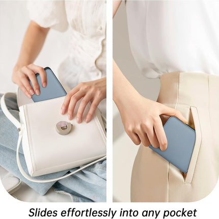 Women’S Small Slim Leather Wallet with RFID Protection, Compact Bifold Mini Purse with Clear ID Window