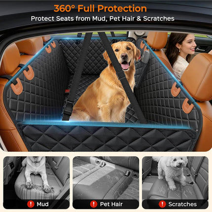 Dog Car Seat Cover for Pets 100% Waterproof Seat Cover Hammock 600D Heavy Duty Scratch Proof Nonslip Durable Soft Back Seat Covers for Cars and Suvs