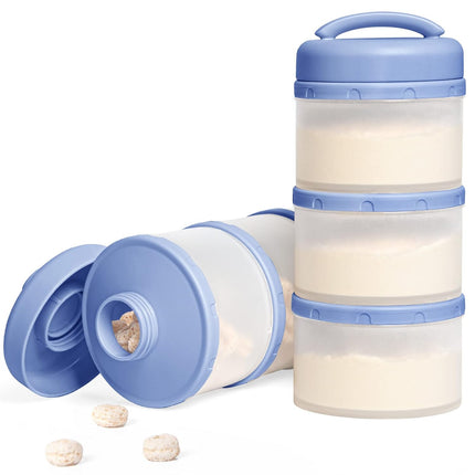 Stackable Formula Dispenser Portable Milk Powder Container, 2 Pack, Blue