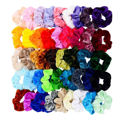45 Pcs Velvet Hair Scrunchies Elastics Hair Bands for Women Girls | Soft Velvet Scrunchy Hair Ties for Ponytails Hair Ties Ropes Scrunchie Hair Accessories - Great Gift for Holiday Seasons