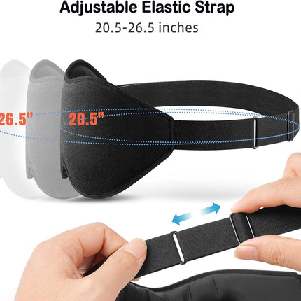 Sleep Mask for Side Sleeper Women Men, Eye Mask for Sleeping | Light Blocking 3D Contoured Sleeping Mask, Soft Breathable Sleep Eye Mask with Adjustable Elastic Strap for Travel, Black