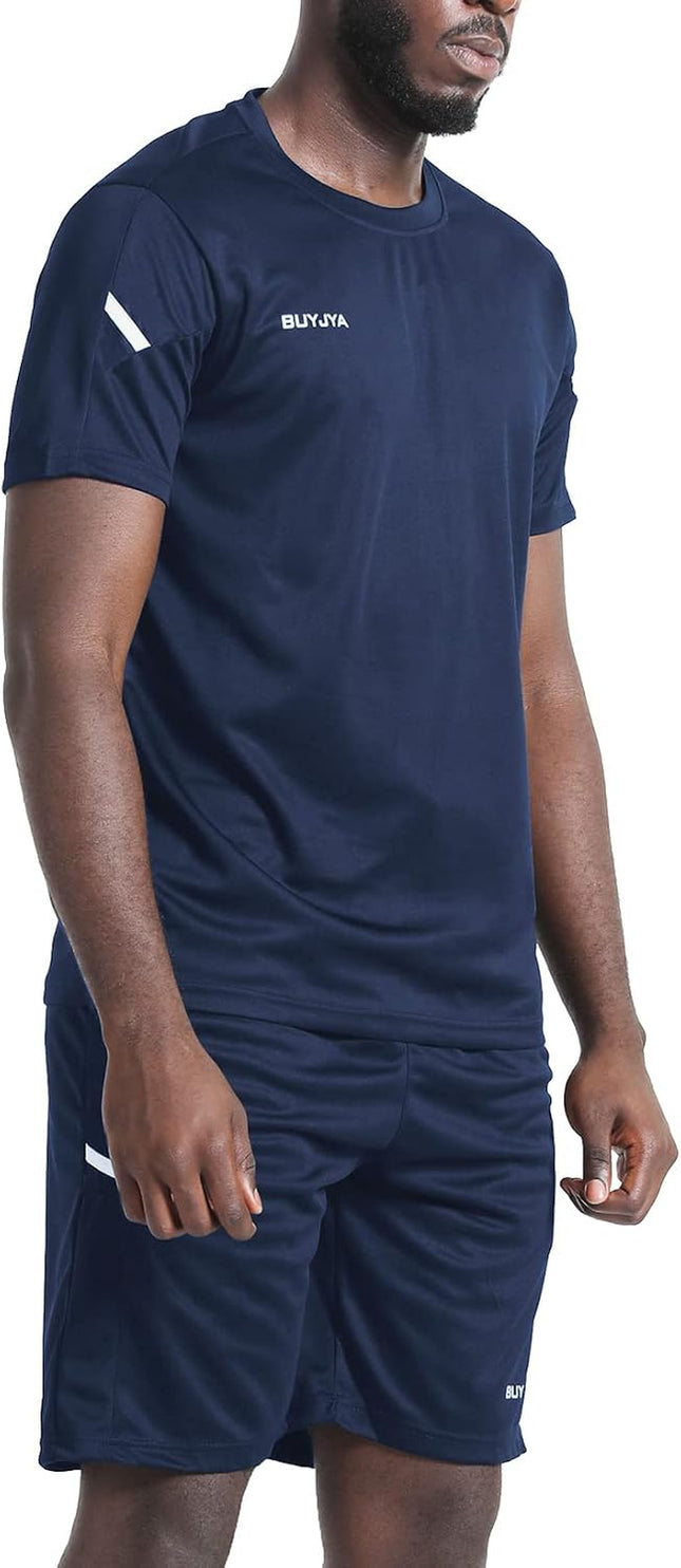 Men'S Workout Clothes Athletic Shorts Shirt Set 3 Pack Basketball Football Training Running Gym Christmas Gifts