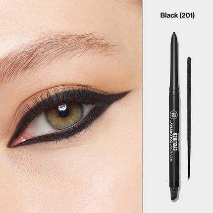 Colorstay Pencil Waterproof Eyeliner, Smudge-Proof, Eye Makeup with Built-In Sharpener, Long-Lasting, Matte Finish, 201 Black, 2 Pack