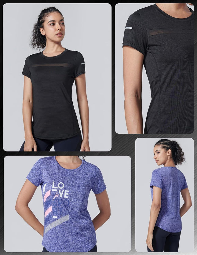 5 Pack Women’S Workout Tops Dry Fit T Shirts – Athletic Short Sleeve Gym Shirts for Women, Running Yoga Active Tees