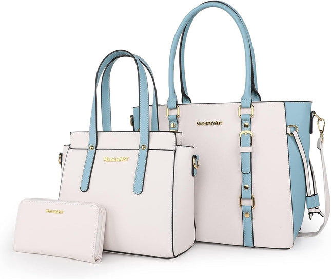 3PCS Purses for Women Tote Bag and Wallet Set Shoulder Satchel Handbags