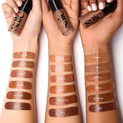 Dew Bronze - Hydrating Liquid Bronzer Stick for a Sun Kissed Glow - Liquid Contour Stick Infused with Nourishing Skin Care Ingredients - Sculpted Face Makeup Essential - Salt (0.4 Oz)