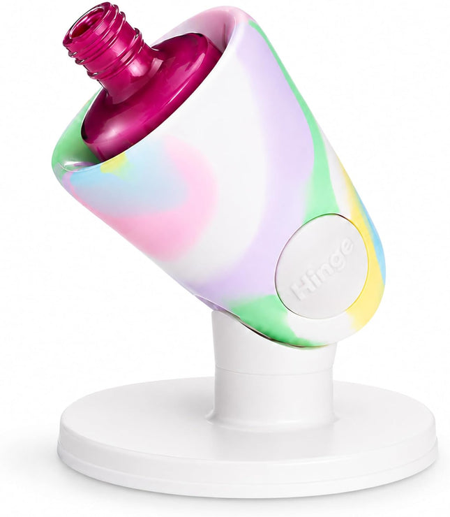 Hinge Untippable Nail Polish Bottle Holder | Anti-Spill Nail Polish Holder Stand, Tilted, Smartgrip Airlock Suction | Fingernail Painting, Nail Art Tools | Nail Polish Accessories (Unicorn)