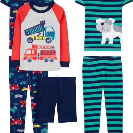 Girls 6-Piece Snug Fit Cotton Pajama Set
