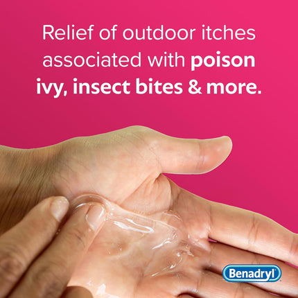 Benadryl Topical Itch Relief Gel, Extra Strength, Contains 2% Diphenhydramine Hcl, Soothing Relief from Scrapes, Insect Bites, Sunburn and More, Great for Outdoors, 3.5 Fl Oz