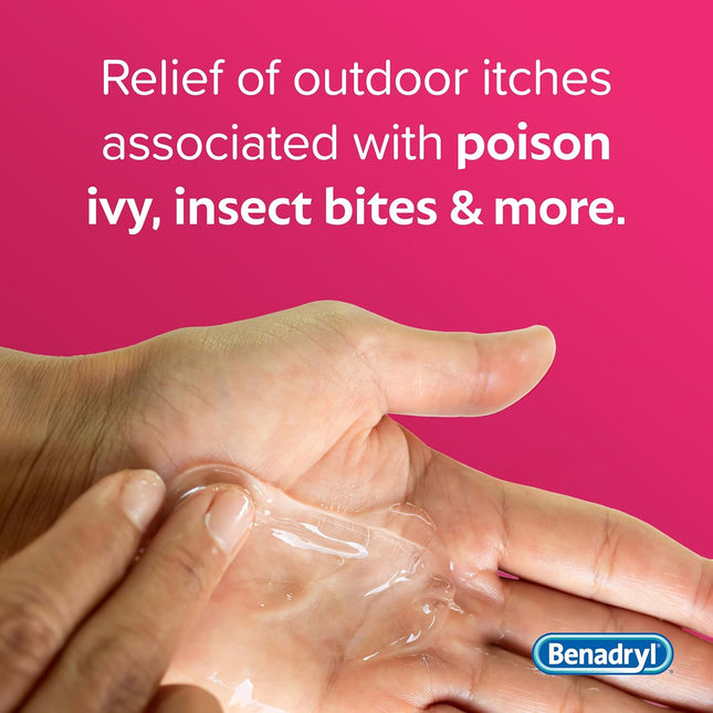 Benadryl Topical Itch Relief Gel, Extra Strength, Contains 2% Diphenhydramine Hcl, Soothing Relief from Scrapes, Insect Bites, Sunburn and More, Great for Outdoors, 3.5 Fl Oz