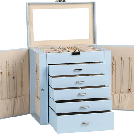 6-Layer Jewelry Box for Women,Large Jewelry Organizer with Drawer