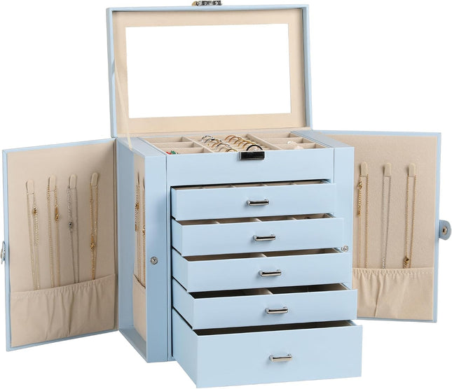 6-Layer Jewelry Box for Women,Large Jewelry Organizer with Drawer