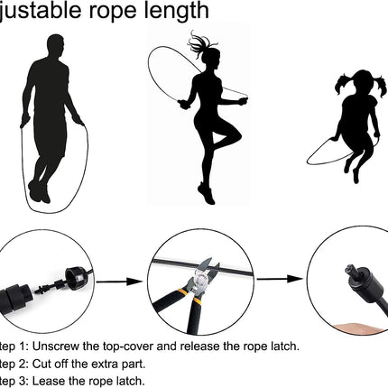 Jump Rope, Adjustable Jump Ropes,Skipping Rope Tangle-Free Rapid Speed with Ball Bearings for Women Men Kids,Exercise & Slim Body Jumprope at Home School Gym