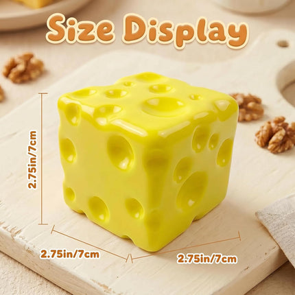 Cheese Squeeze Toys, Slow Rising Yellow Foam Stress Relief Blocks(2 Packs)