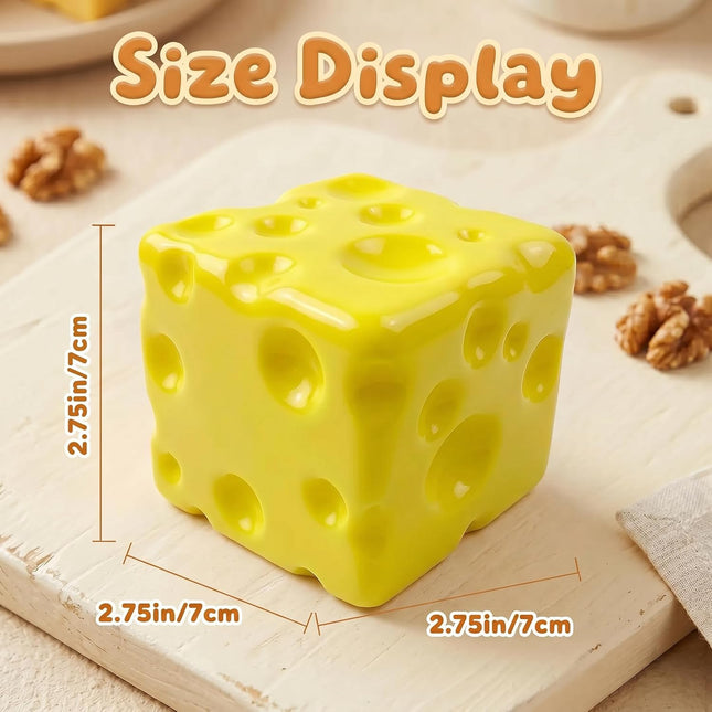 Cheese Squeeze Toys, Slow Rising Yellow Foam Stress Relief Blocks(2 Packs)