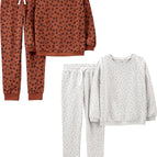 3T / Brown Animal Print/Grey Dots